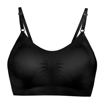 Comfort Bra With Spaghetti Straps -  Black
