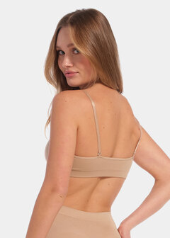 Comfort Bra With Spaghetti Straps - Cappuccino