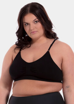 Bamboo Comfort Bra With Spaghetti Straps - Black