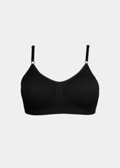 Bamboo Comfort Bra With Spaghetti Straps - Black