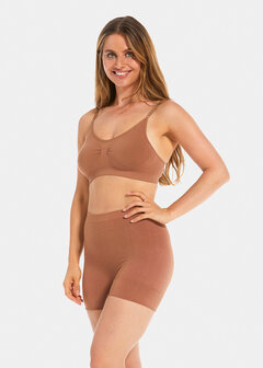 Bamboo Comfort Bra With Spaghetti Straps - Mocha