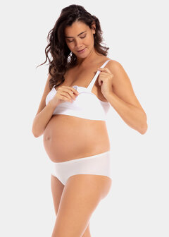 Mama Comfort Nursing Bra - White &amp; Ice Blue