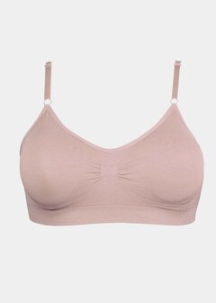 Bamboo Comfort Bra With Spaghetti Straps - Rose