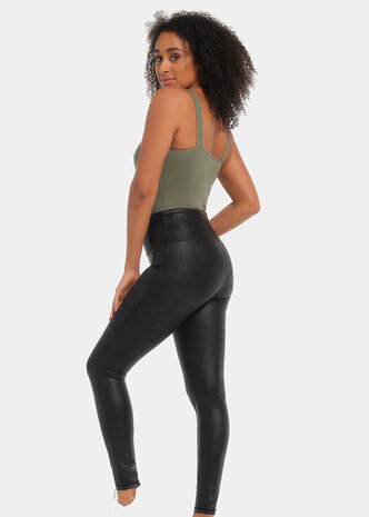 Leather Look Legging - Black