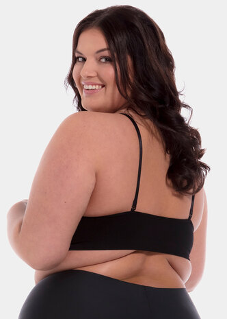 Bamboo Comfort Bra With Spaghetti Straps - Black