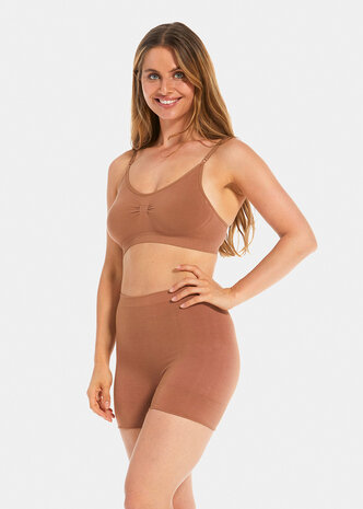 Bamboo Comfort Bra With Spaghetti Straps - Mocha