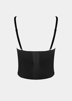 Gloss Low Plunge Top - Black