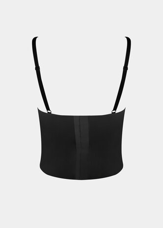 Gloss Low Plunge Top - Black
