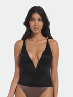 Gloss Low Plunge Top - Black